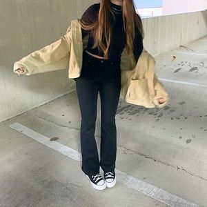 Bershka black flared jeans